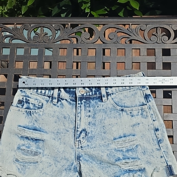 KanCan Light Blue Distressed Jean Shorts - Picture 5 of 6